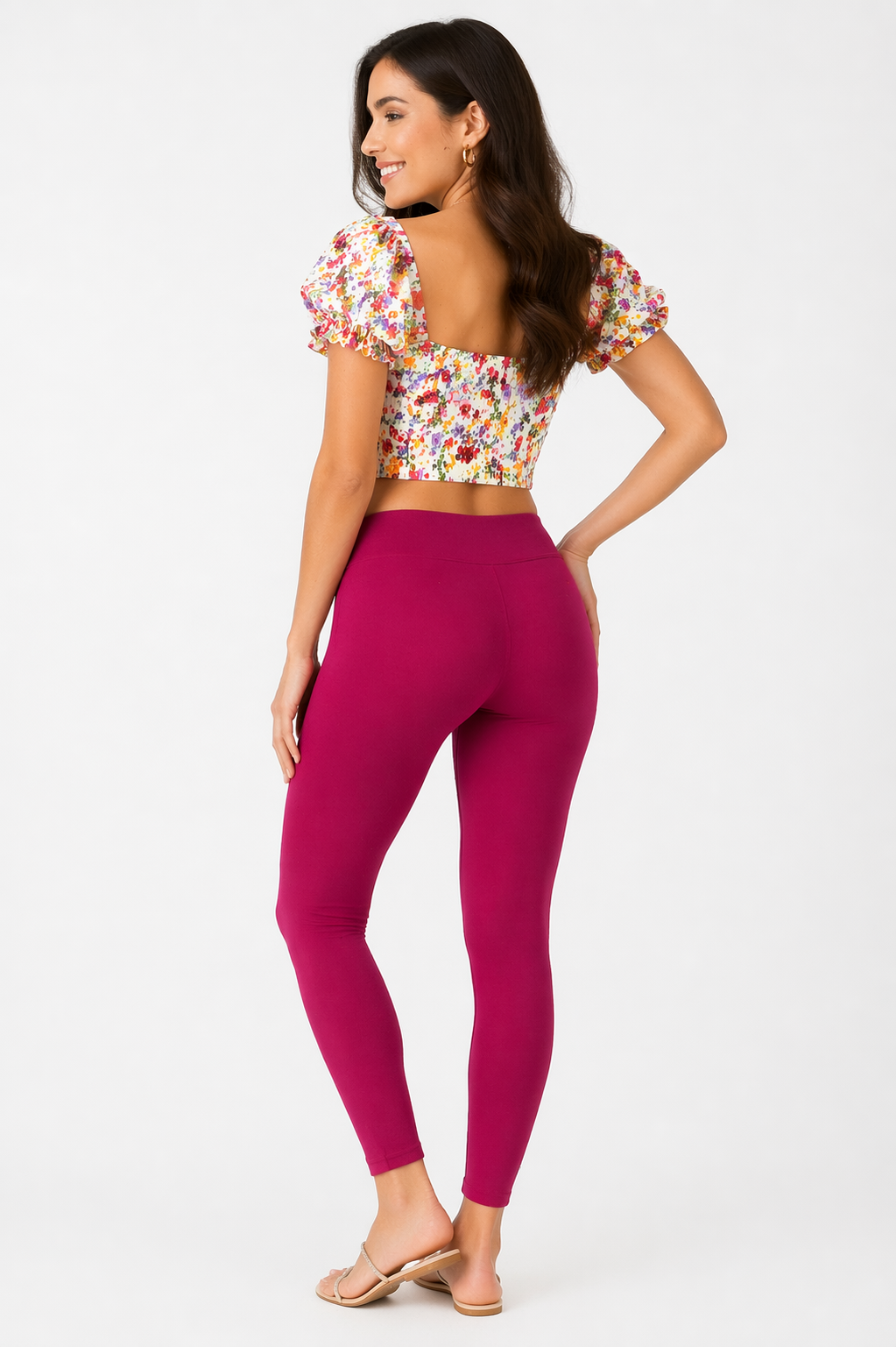 Miss Diya Ankle Length Western Wear Legging For Women's, Fuchsia 004