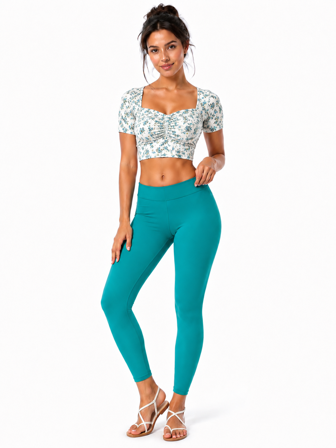 Miss Diya Ankle Length Western Wear Legging For Women's, Aqua Blue 013