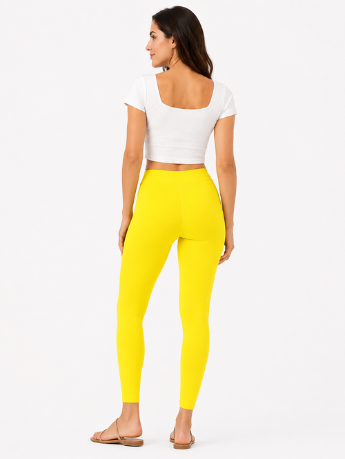 Miss Diya Ankle Length Western Wear Legging For Women's,  Yellow 015