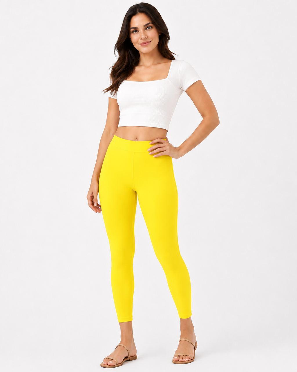 Miss Diya Ankle Length Western Wear Legging For Women's,  Yellow 015