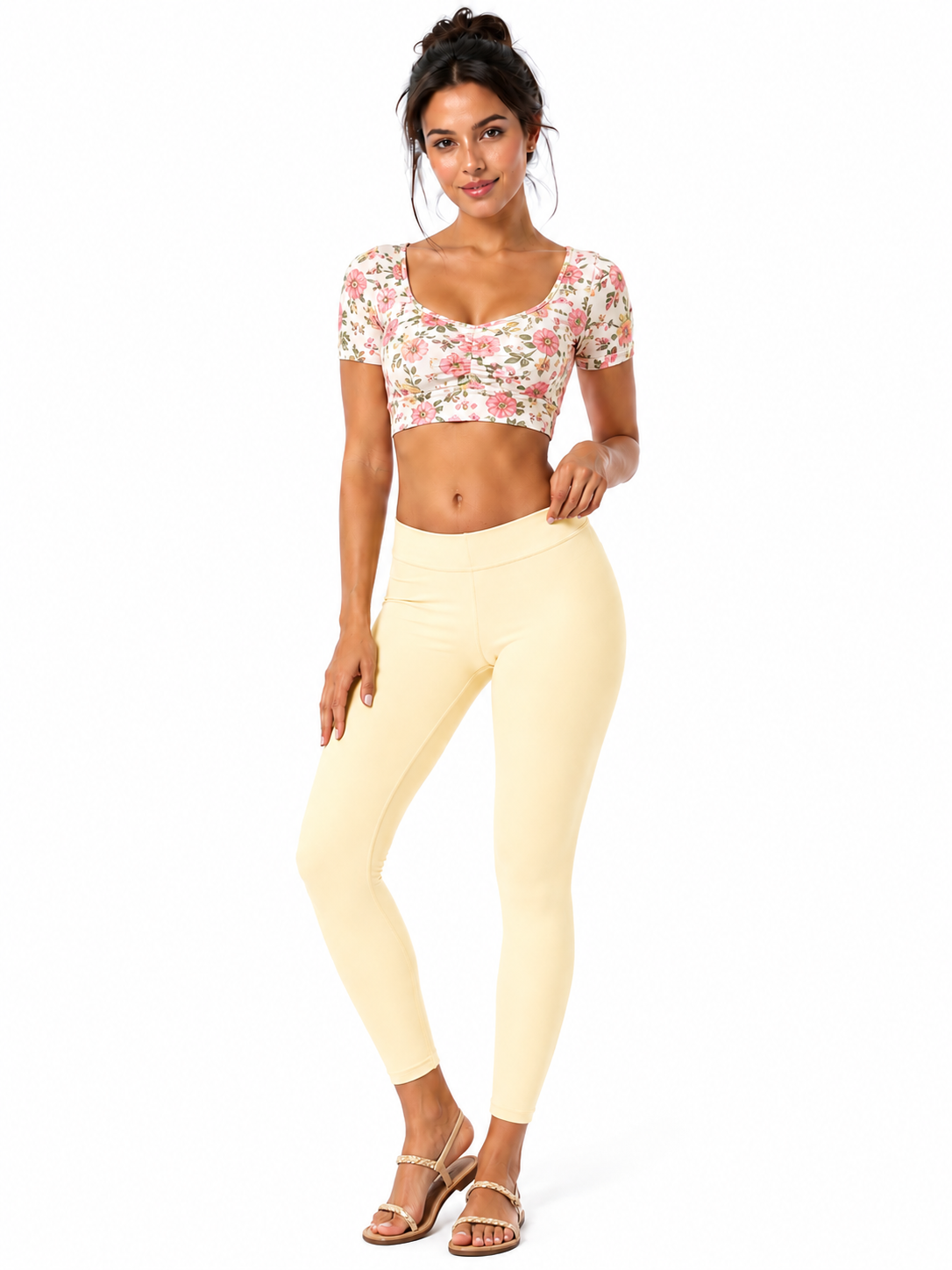 Miss Diya Ankle Length Western Wear Legging For Women's, Cream 017