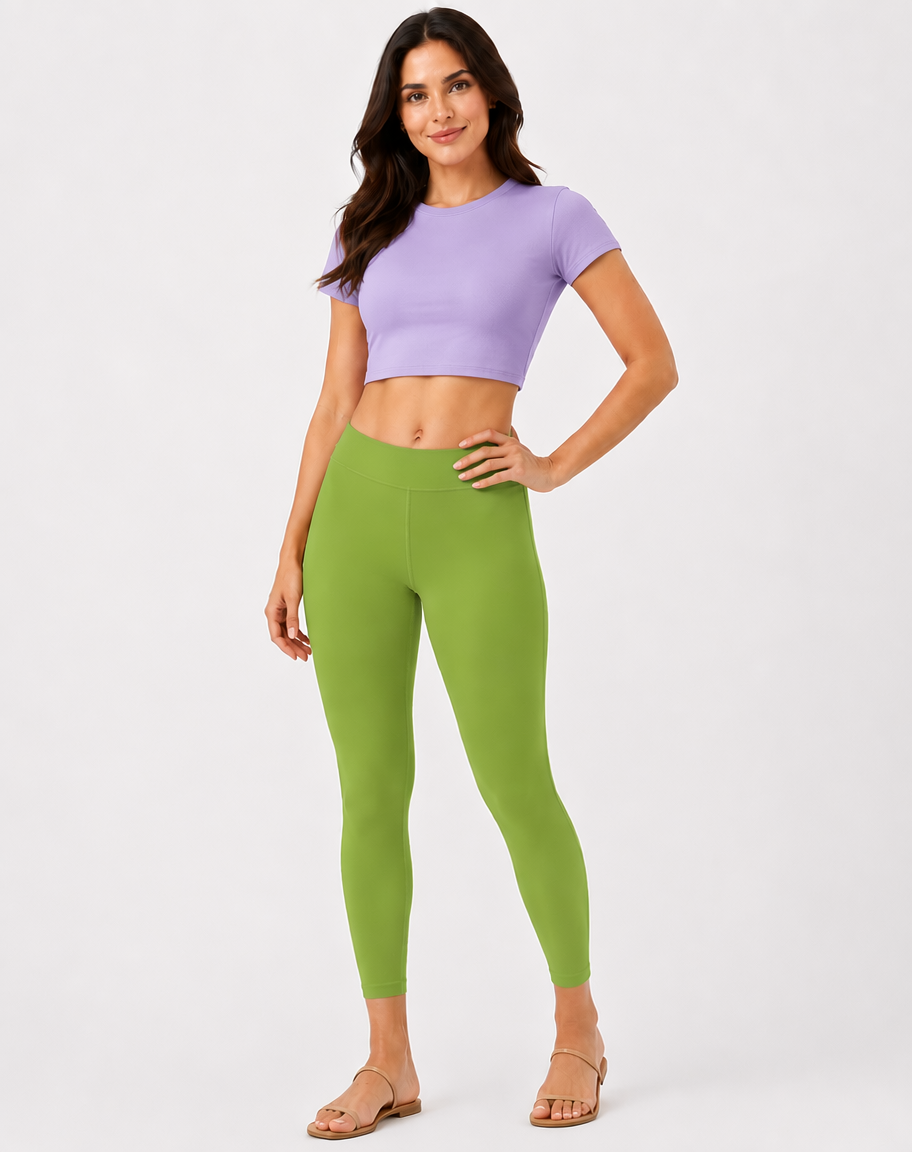 Miss Diya Ankle Length Western Wear Legging For Women's, Mehendi Green 018