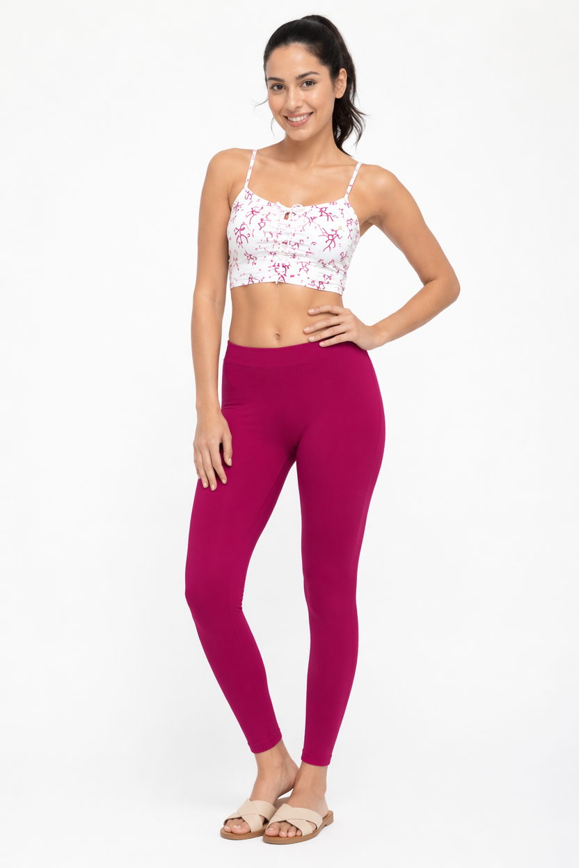 Miss Diya Ankle Length Western Wear Legging For Women's, Deep Pink 019
