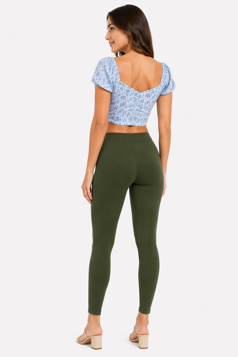 Miss Diya Ankle Length Western Wear Legging For Women's,  Olive Green (Mehandi) 012
