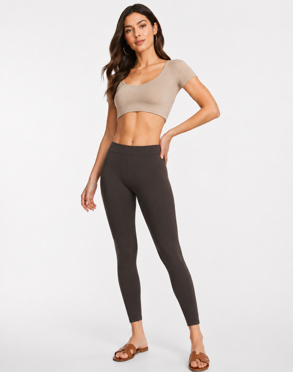 Miss Diya Ankle Length Western Wear Legging For Women's, Coffee Brown 027