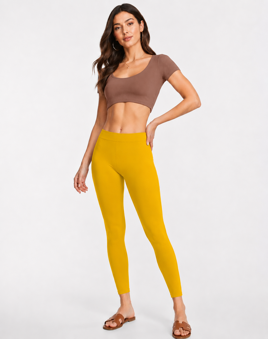 Miss Diya Ankle Length Western Wear Legging For Women's, Sand Mustard 028