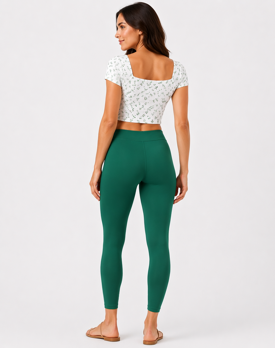 Miss Diya Ankle Length Western Wear Legging For Women's, Pine Green, 036