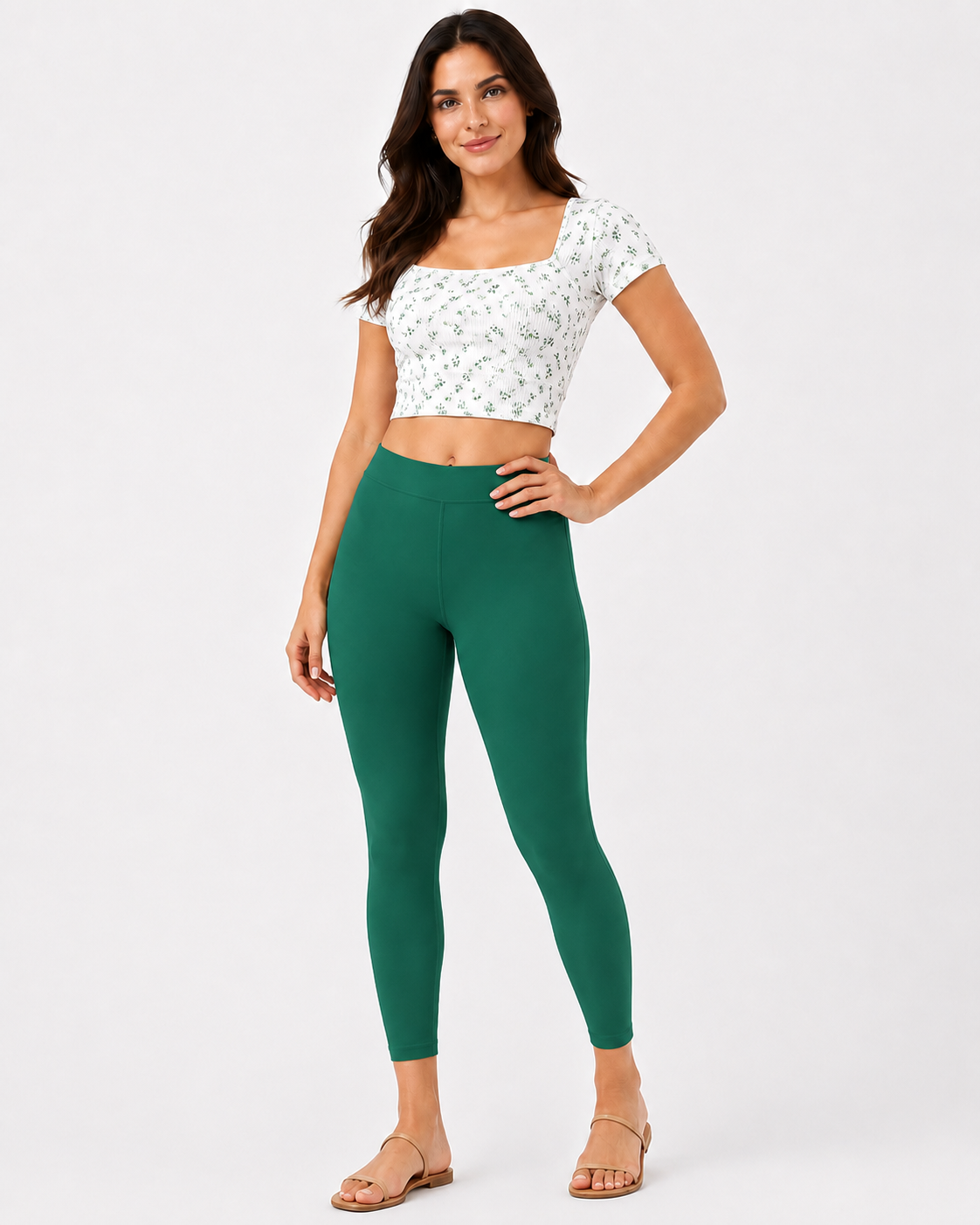 Miss Diya Ankle Length Western Wear Legging For Women's, Pine Green, 036