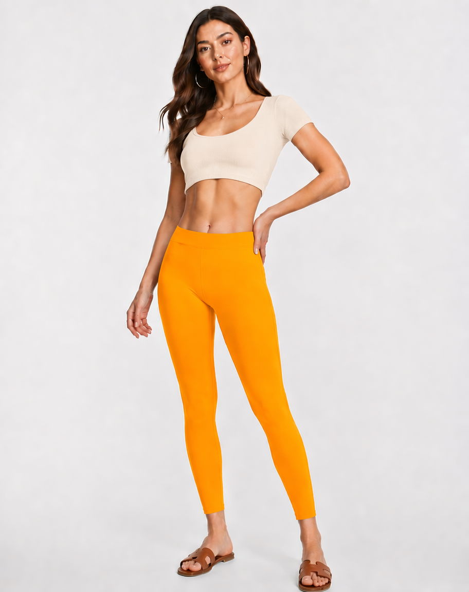 Miss Diya Ankle Length Western Wear Women's  Legging, Peach Orange, 037