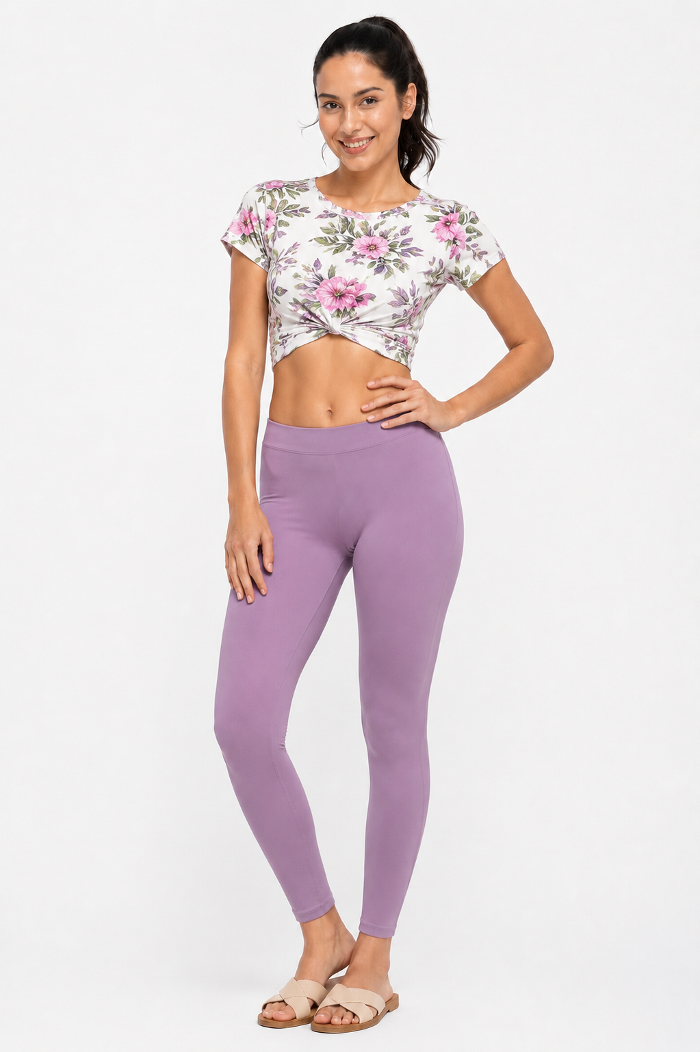 Miss Diya Ankle Length Western Wear Women's Legging, Lavender, 039