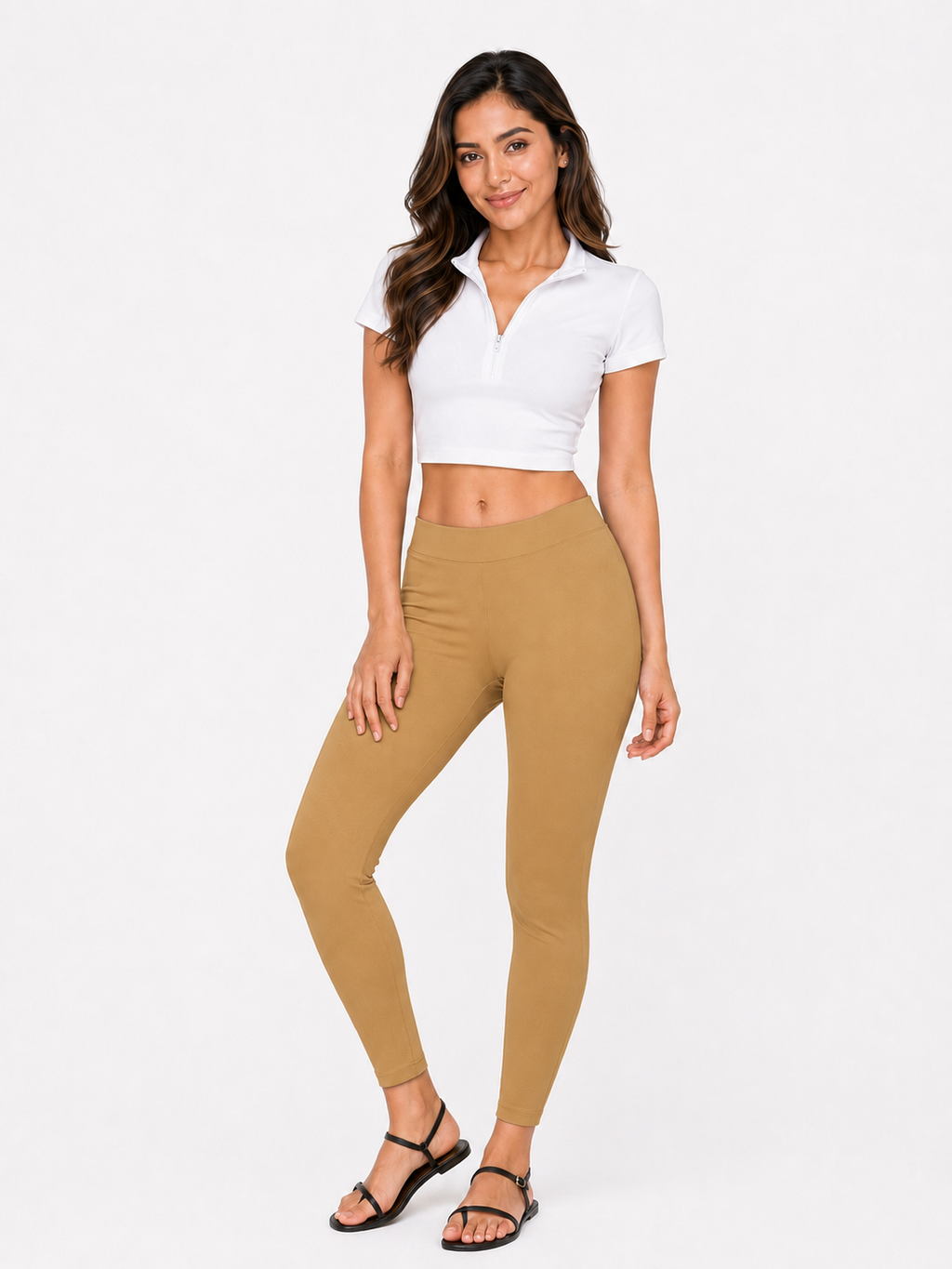 Miss Diya Ankle Length Western Wear Women's Legging, Caramel Brown, 040