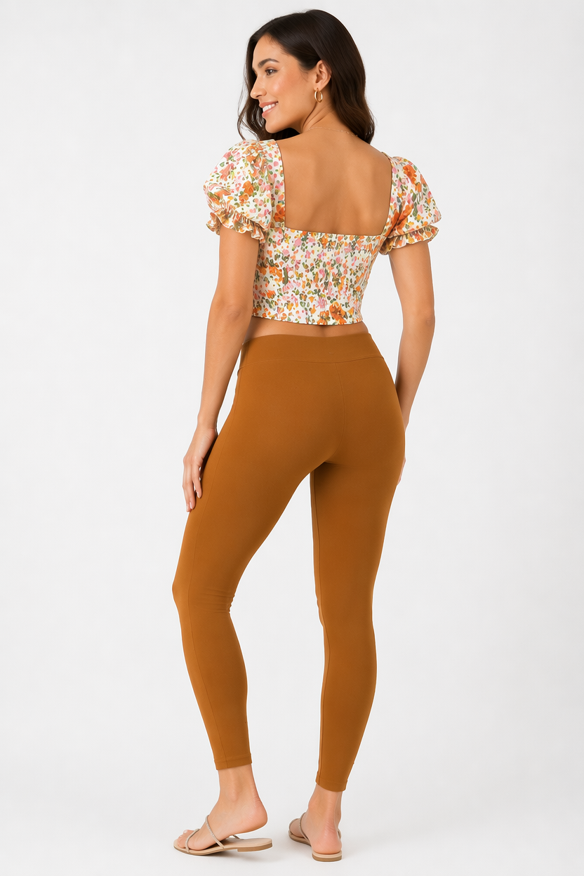 Miss Diya Ankle Length Western Wear Women's Legging, Copper Brown, 041