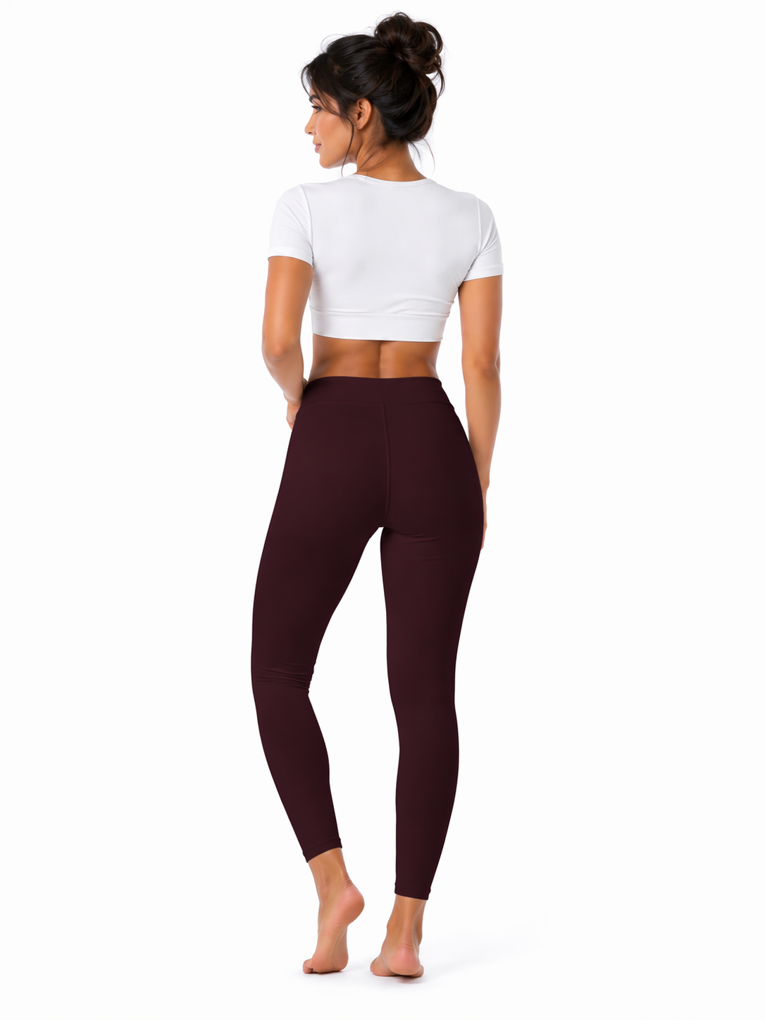 Miss Diya Ankle Length Western Wear Women's Legging, Dark Maroon, 046