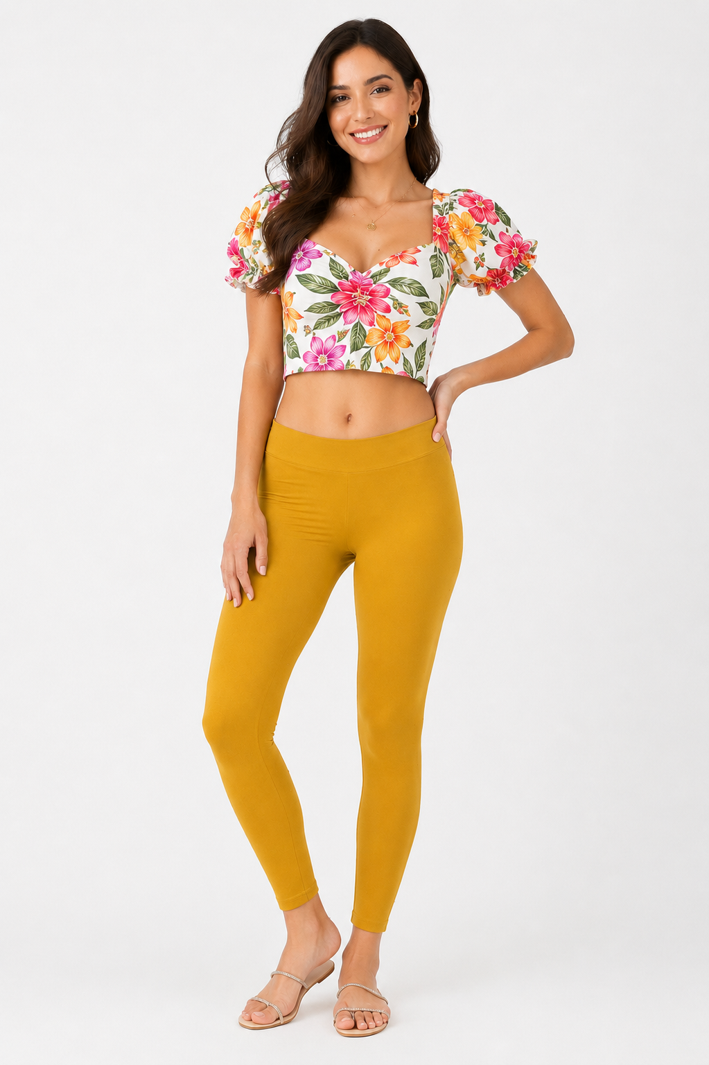 Miss Diya Ankle Length Western Wear Women's Legging, Peach, 048