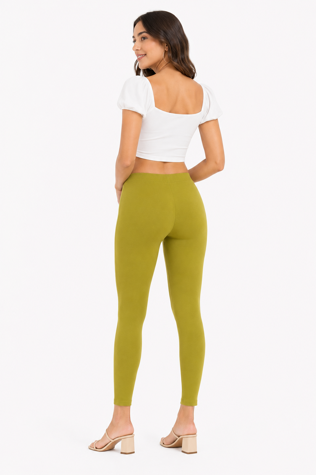 Miss Diya Ankle Length Western Wear Women's Legging, Mustard Olive, 050