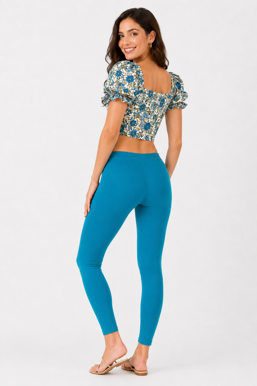 Miss Diya Ankle Length Western Wear Women's Legging, Peacock Blue, 052