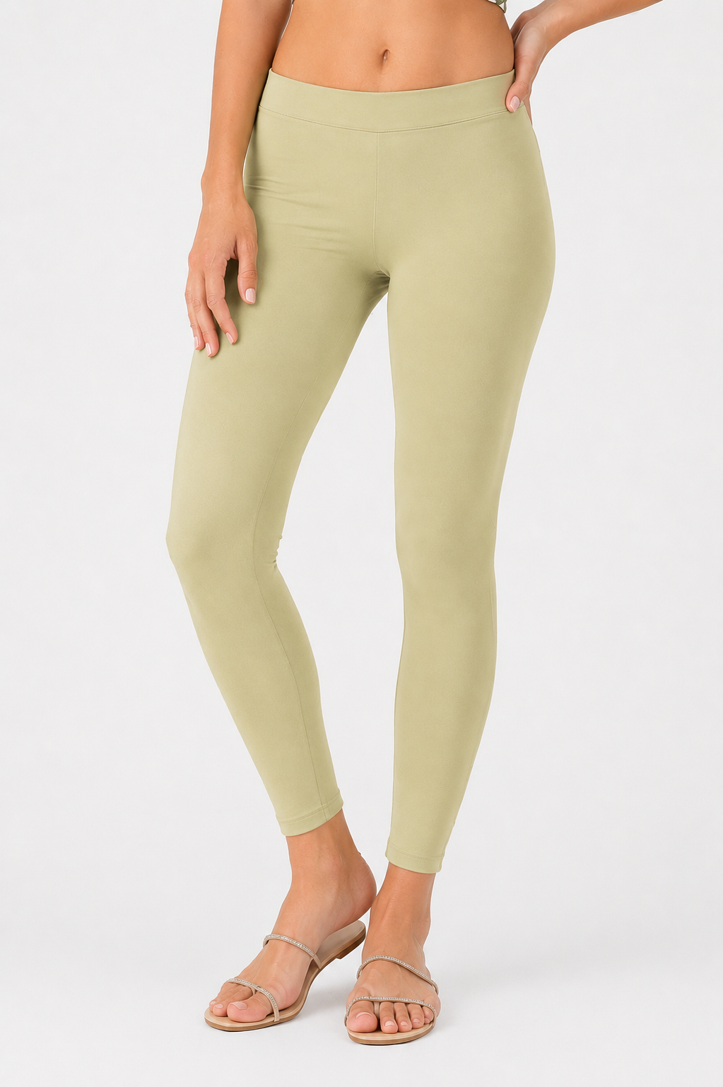 Miss Diya Ankle Length Western Wear Women's Legging, Light Beige, 053