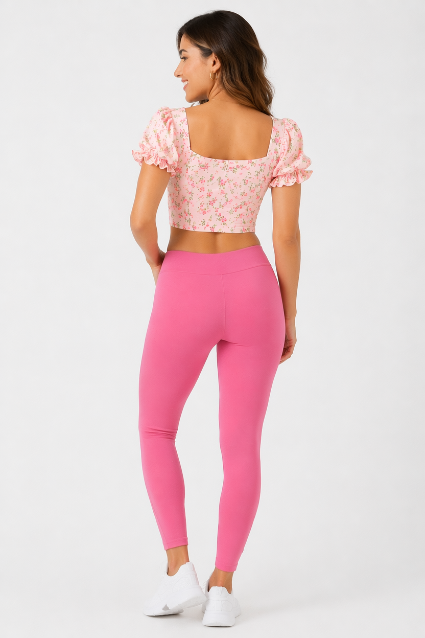 Miss Diya Ankle Length Western Wear Women's Legging, Hot Pink, 054