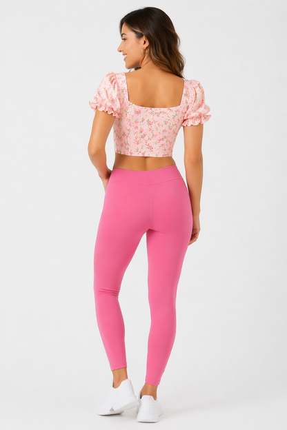 Miss Diya Ankle Length Western Wear Women's Legging, Hot Pink, 054