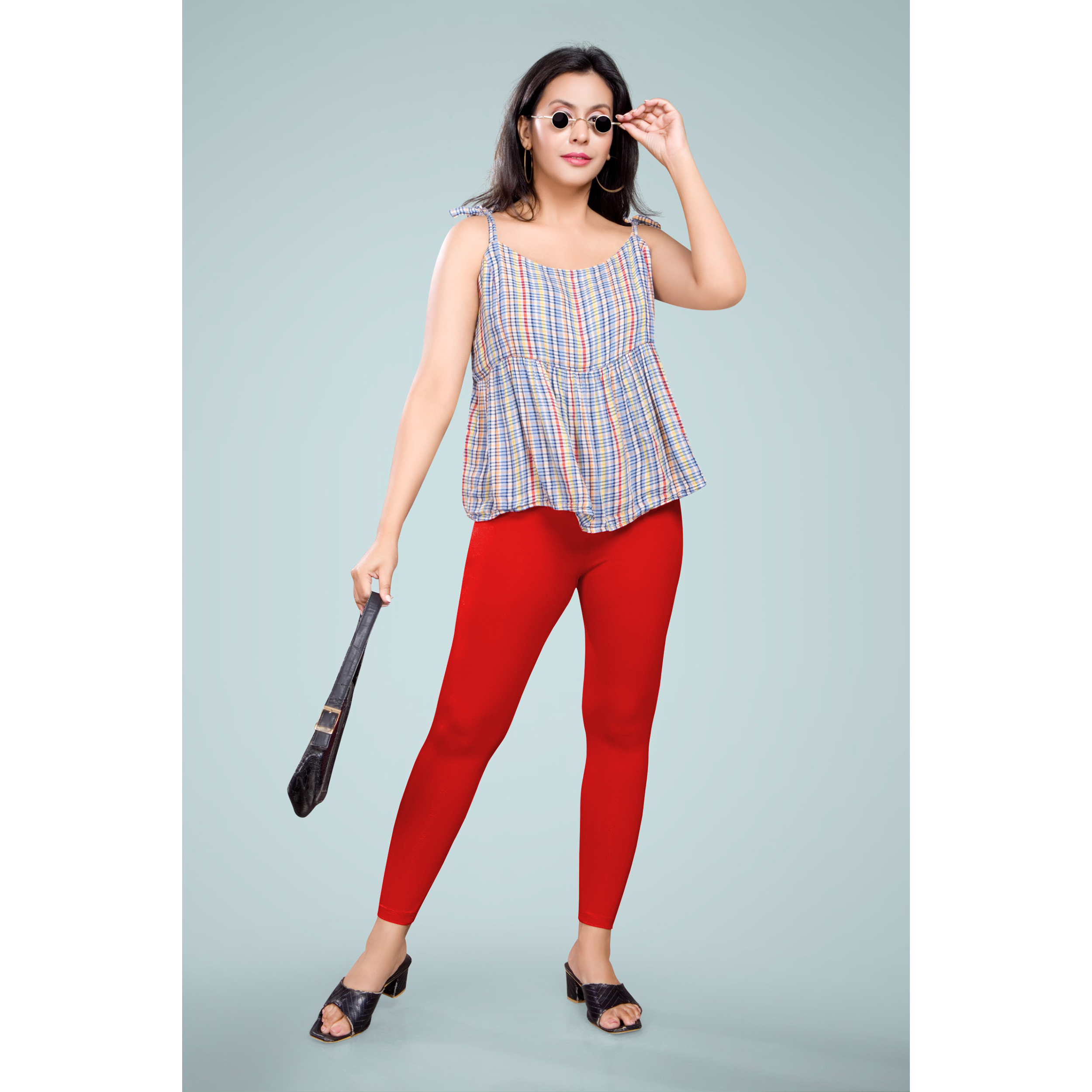 Miss Diya Ankle Length Western Wear Legging For Women's, Bright Red 003