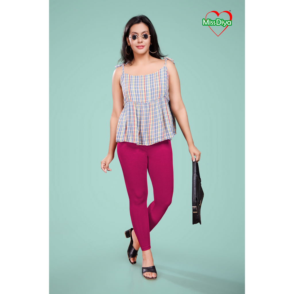 Miss Diya Ankle Length Western Wear Legging For Women's, Fuchsia 004