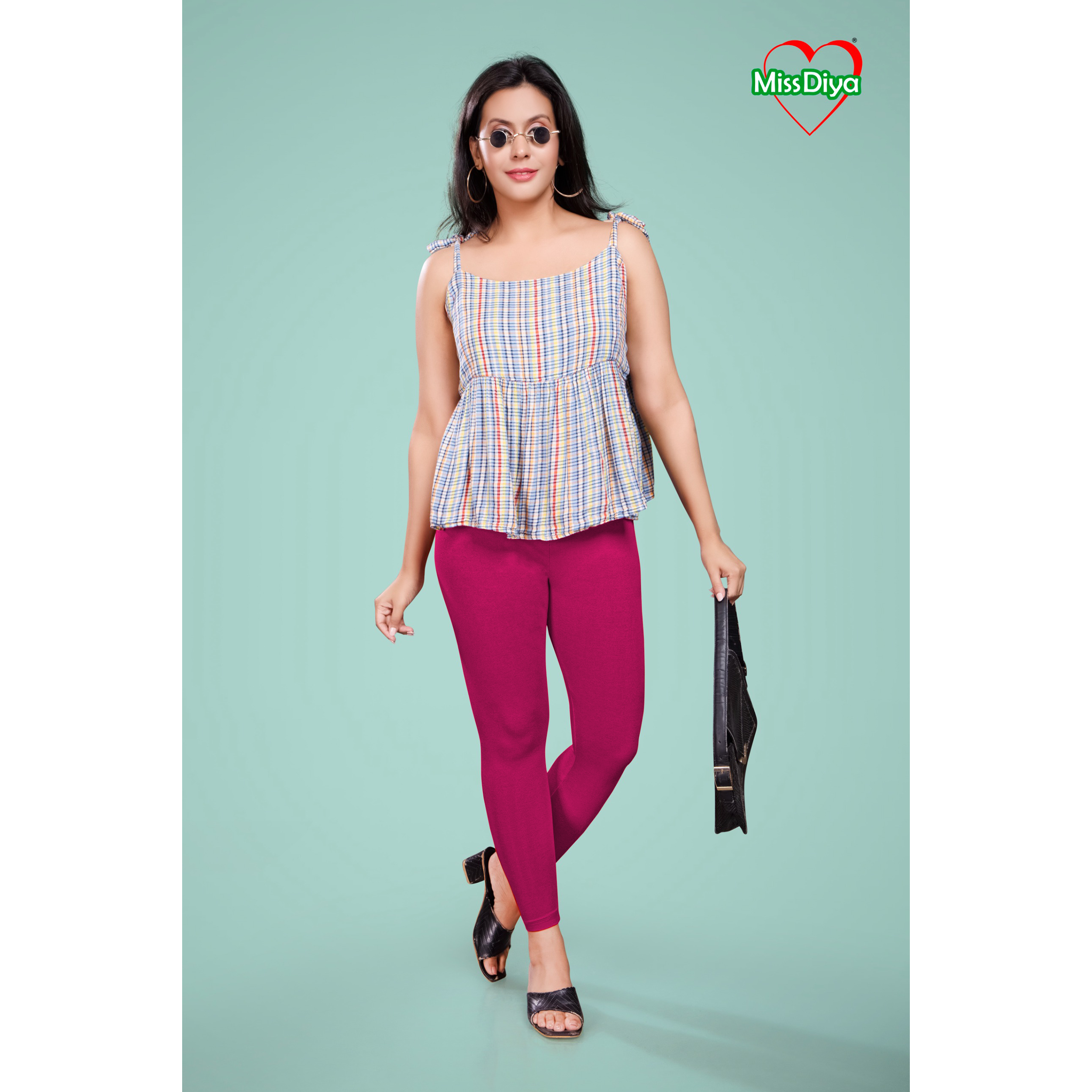 Miss Diya Ankle Length Western Wear Legging For Women's, Fuchsia 004