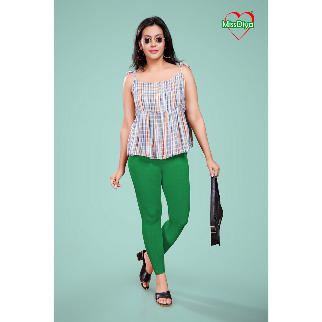 Miss Diya Ankle Length Western Wear Legging For Women's, Bottle Green 005
