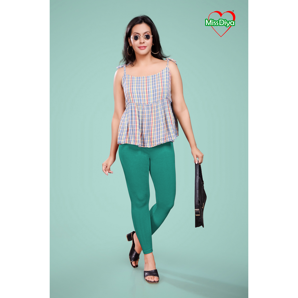 Miss Diya Ankle Length Western Wear Legging For Women's, Sea Green 008