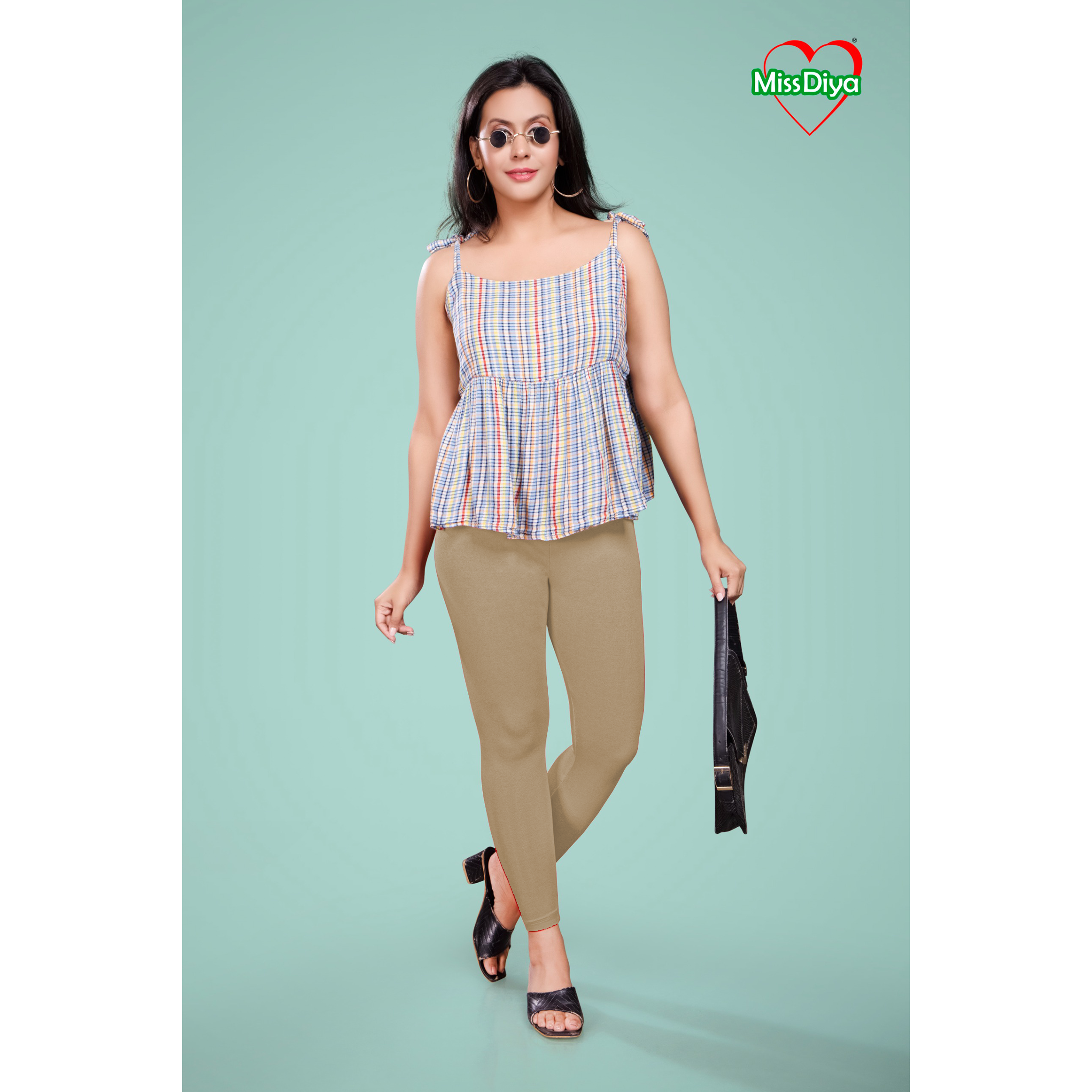 Miss Diya Ankle Length Western Wear Legging For Women's, Beige 009