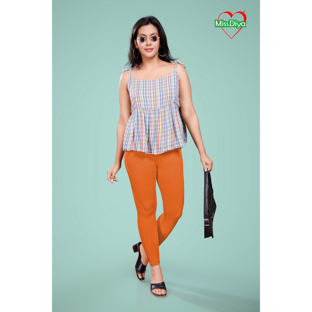 Miss Diya Ankle Length Western Wear Legging For Women's, Orange 016