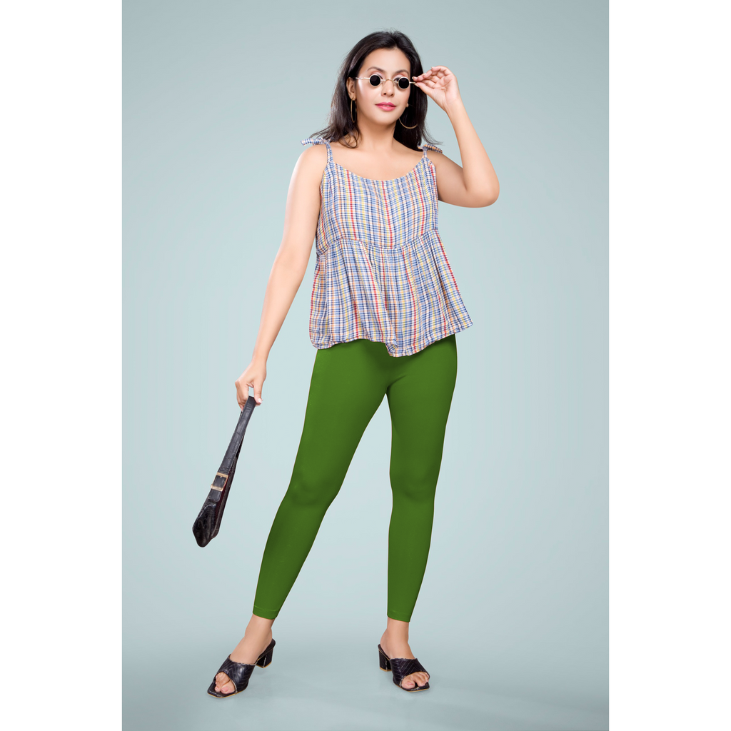 Miss Diya Ankle Length Western Wear Legging For Women's, Mehendi Green 018