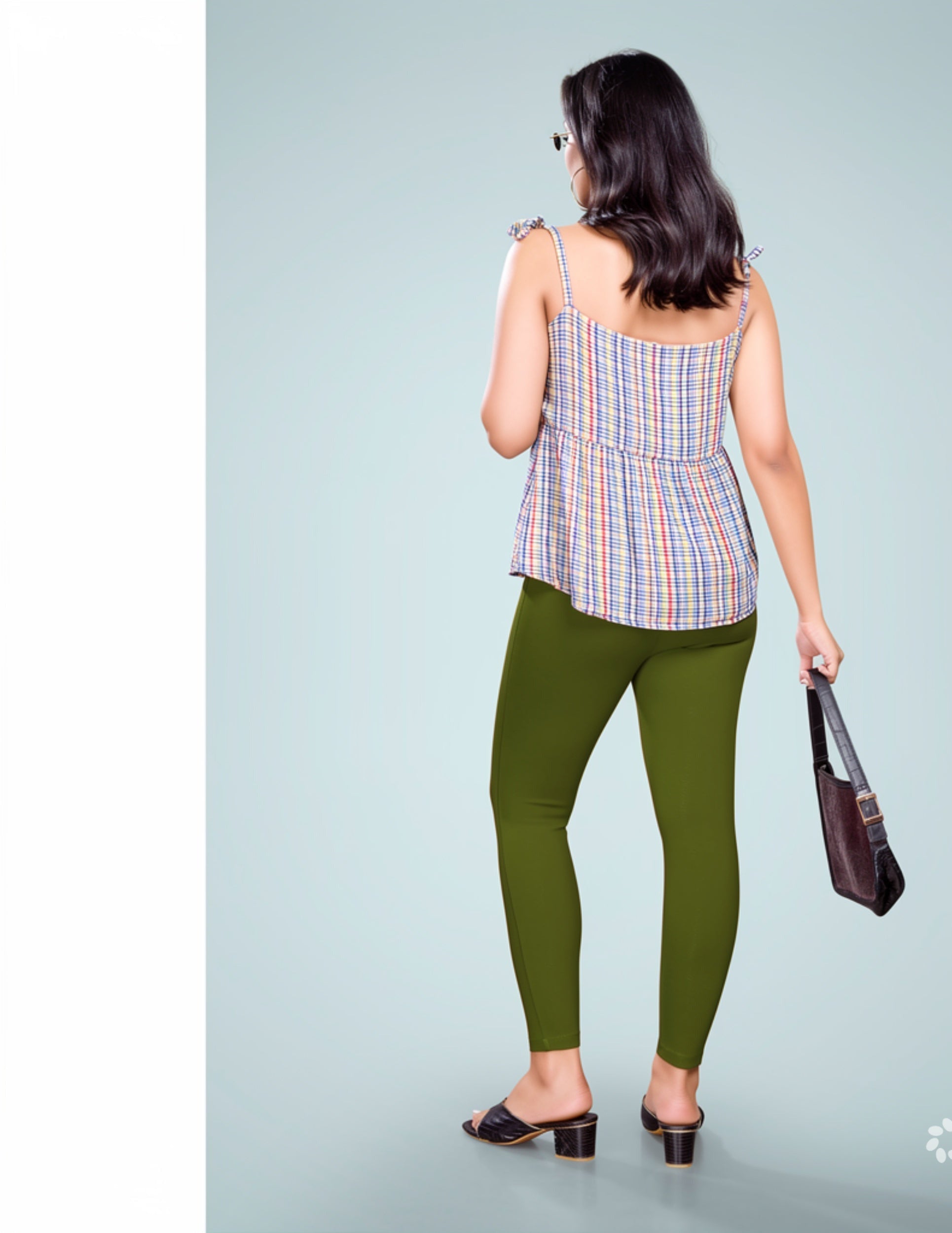 Miss Diya Ankle Length Western Wear Legging For Women's, Olive Green(M) 024