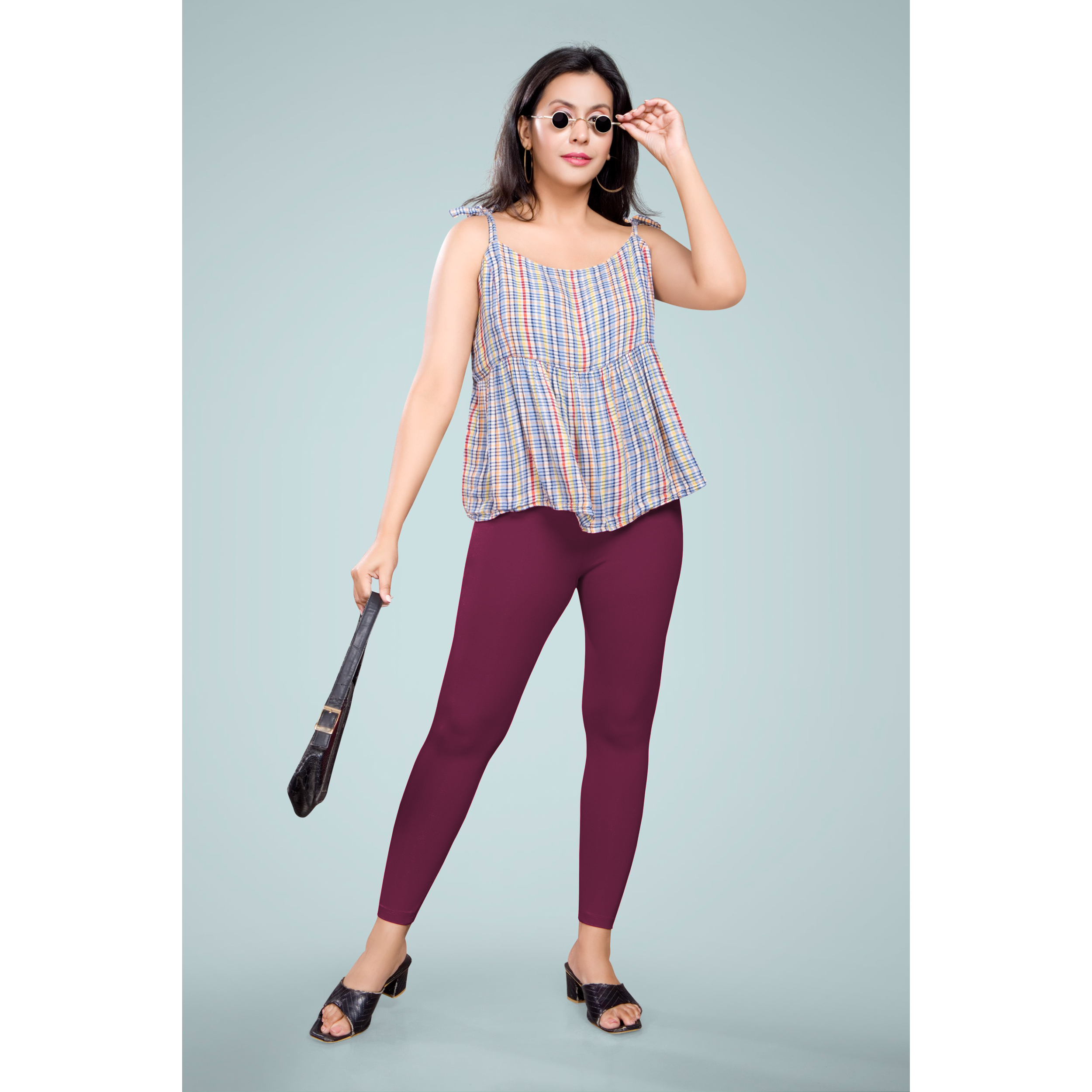 Miss Diya Ankle Length Western Wear Legging For Women's, Maroon, 025