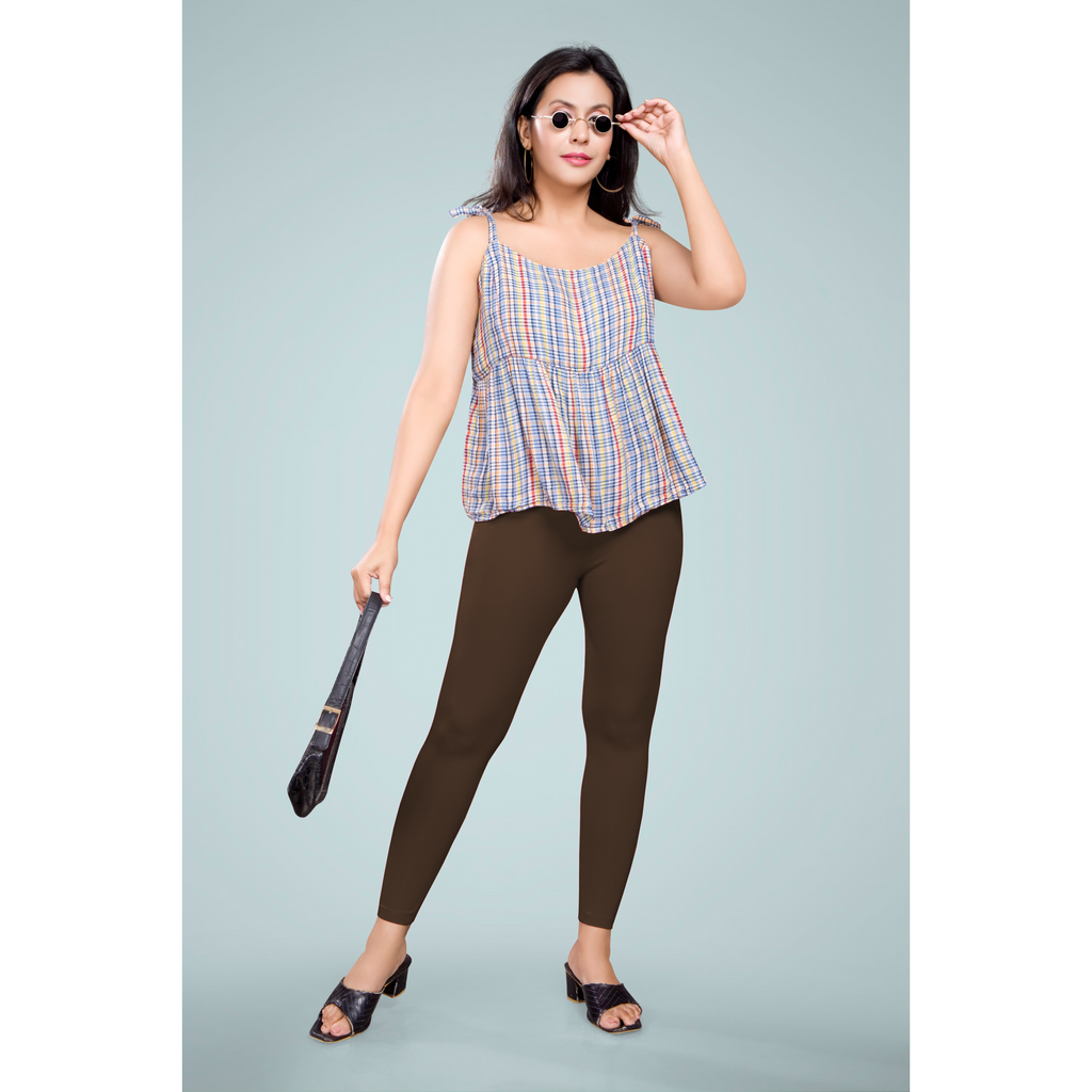 Miss Diya Ankle Length Western Wear Legging For Women's, Coffee Brown 027
