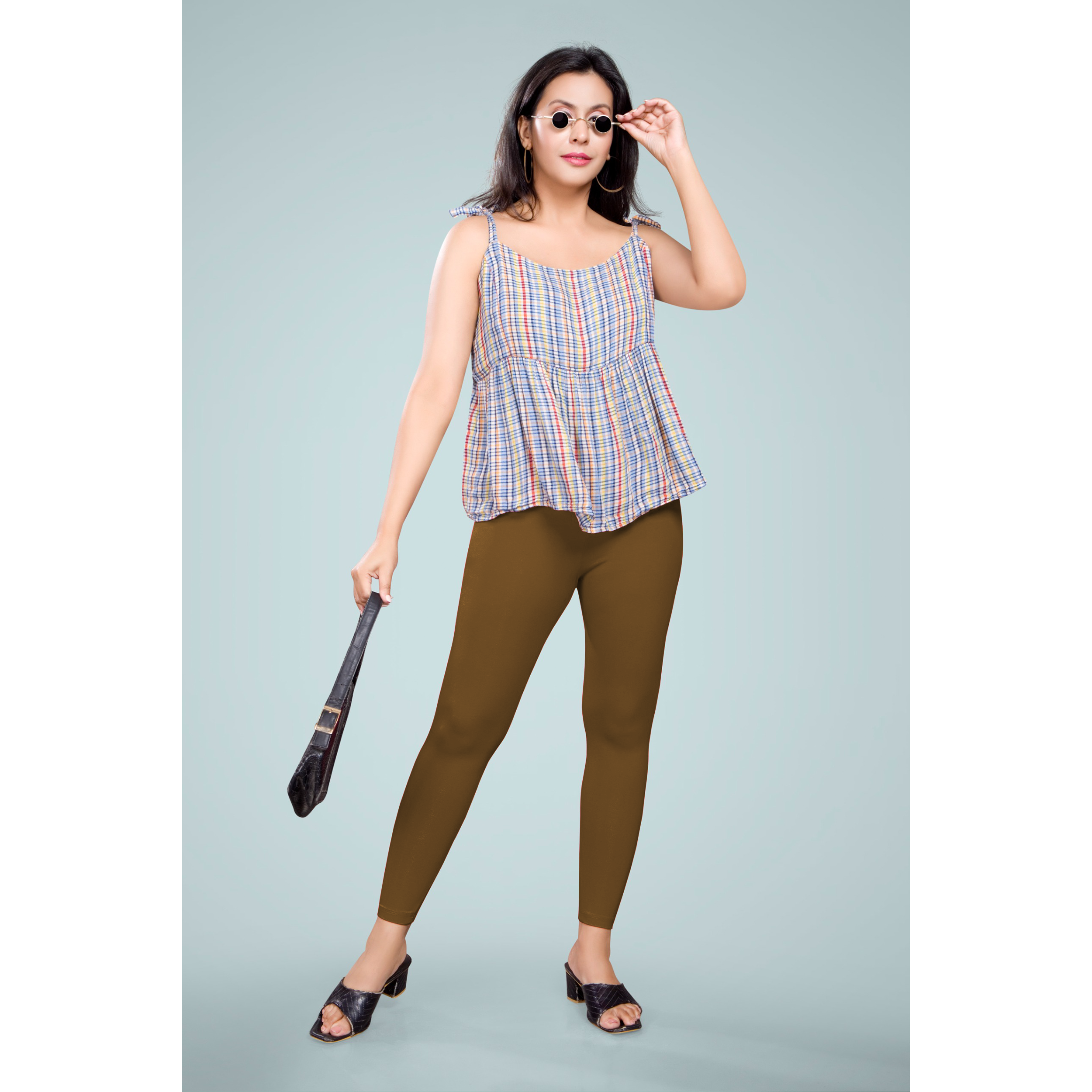 Miss Diya Ankle Length Western Wear Legging For Women's, Chocolate Brown, 033