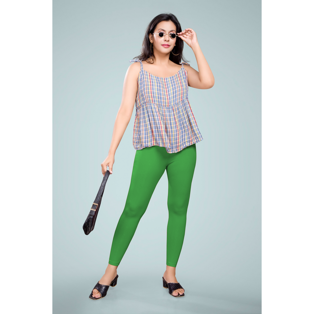 Miss Diya Ankle Length Western Wear Legging For Women's, Parrot Green, 034