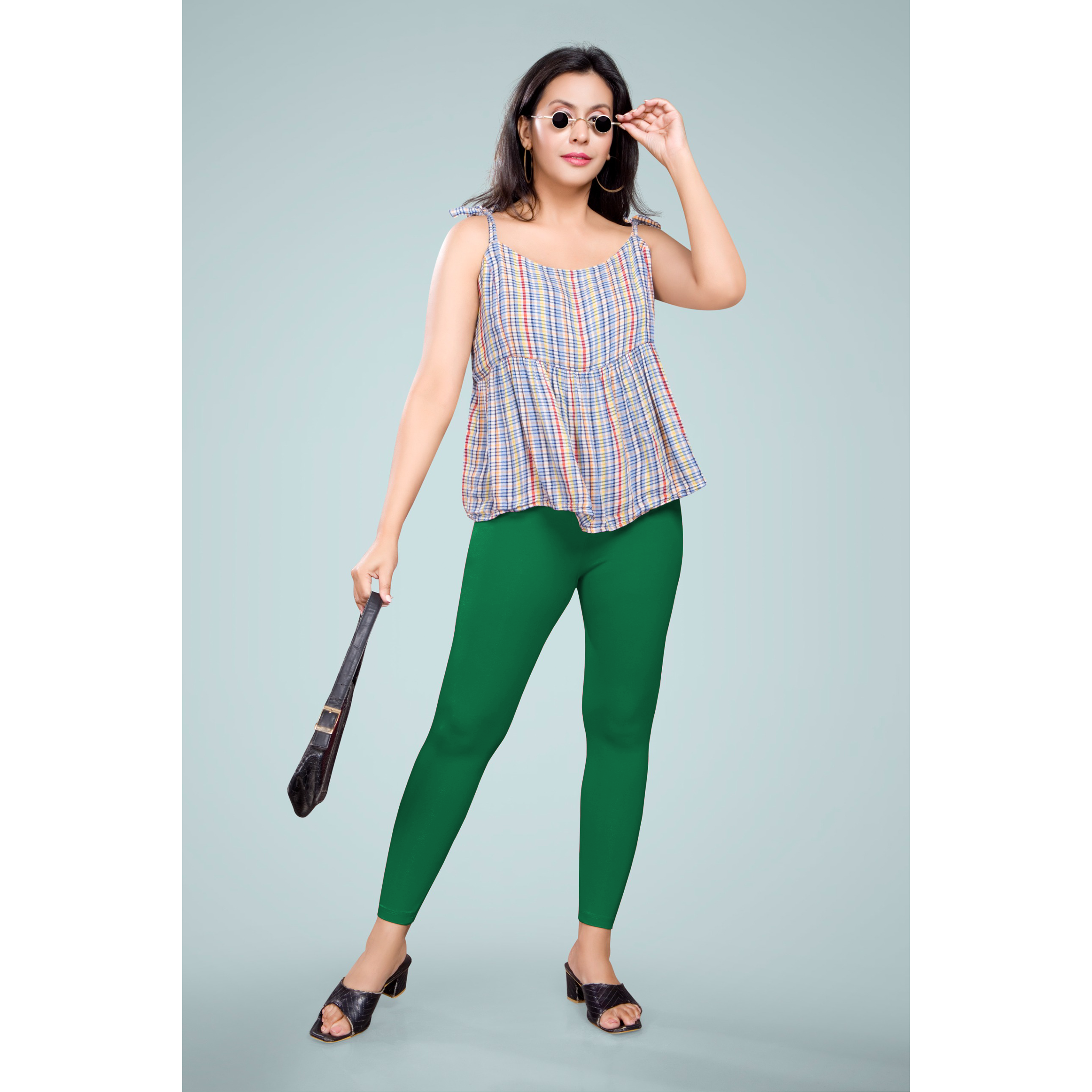 Miss Diya Ankle Length Western Wear Legging For Women's, Pine Green, 036