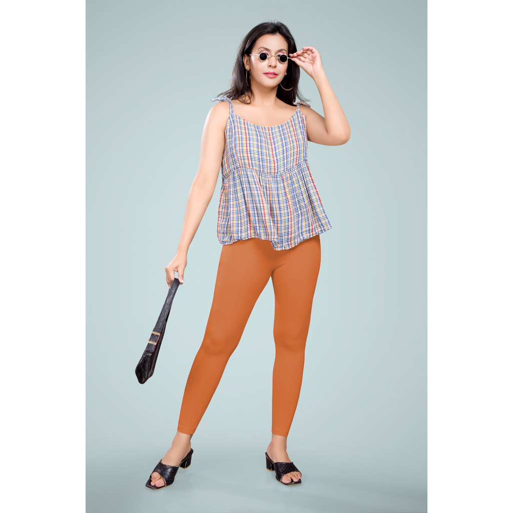 Miss Diya Ankle Length Western Wear Women's  Legging, Peach Orange, 037
