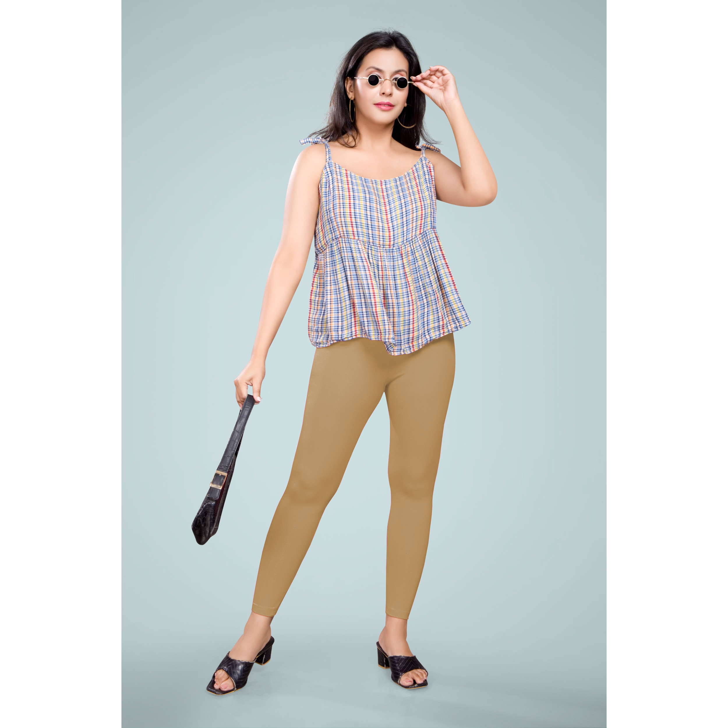Miss Diya Ankle Length Western Wear Women's Legging, Camel Brown/Tan, 038