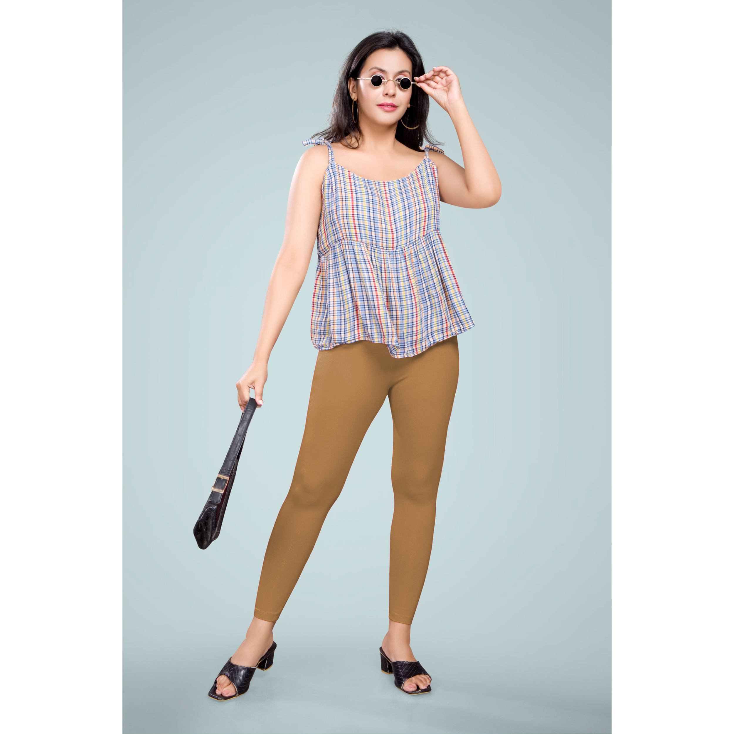 Miss Diya Ankle Length Western Wear Women's Legging, Caramel Brown, 040