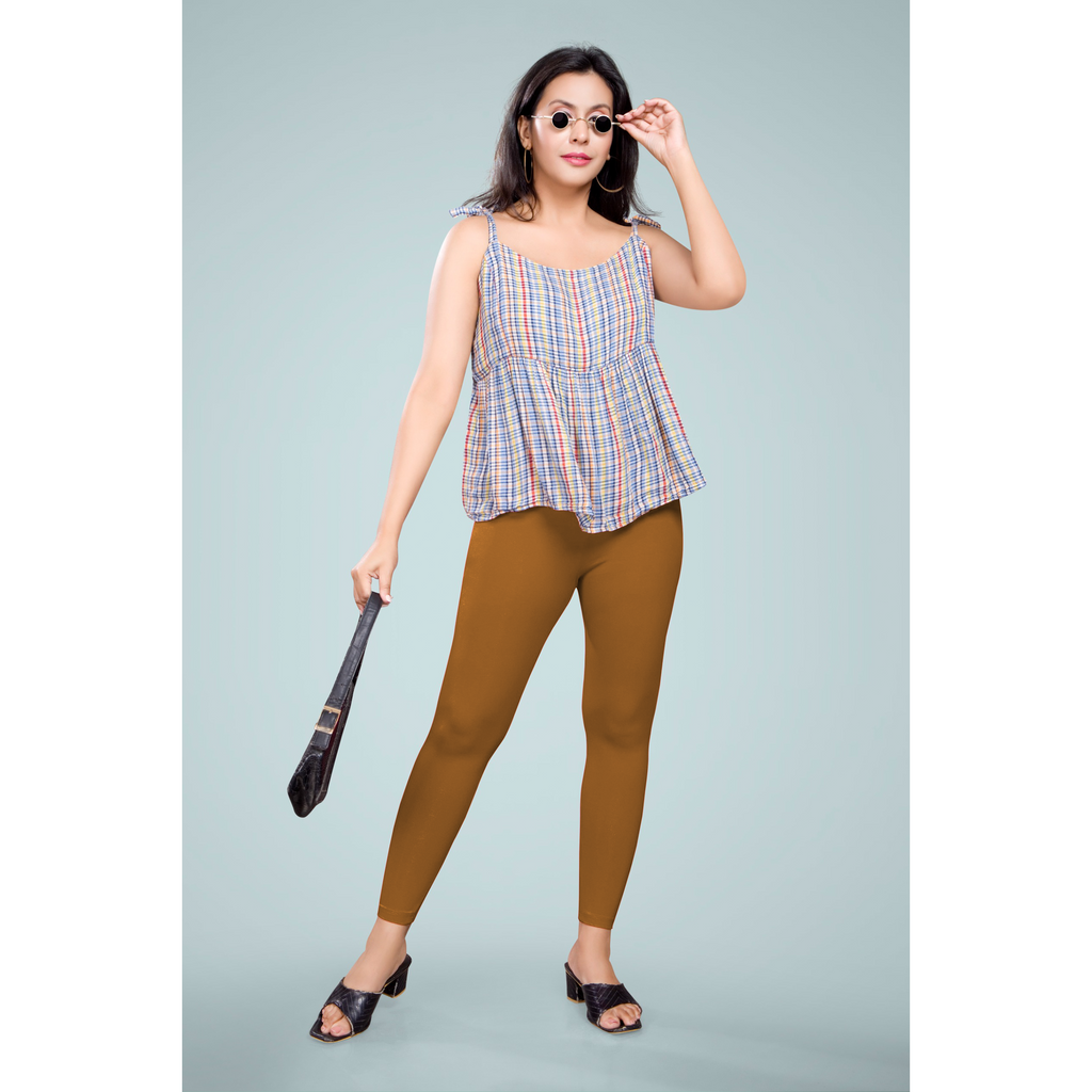 Miss Diya Ankle Length Western Wear Women's Legging, Copper Brown, 041