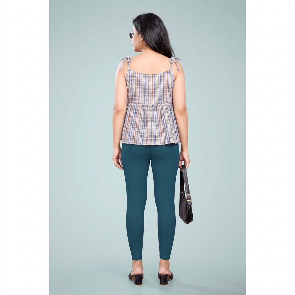 Miss Diya Ankle Length Western Wear Women's Legging, Petrol Blue, 042