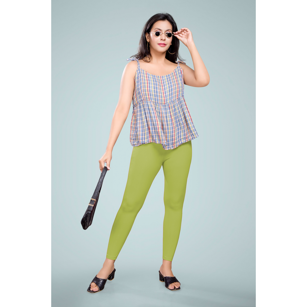 Miss Diya Ankle Length Western Wear Wonen's Legging, Pista Green, 043
