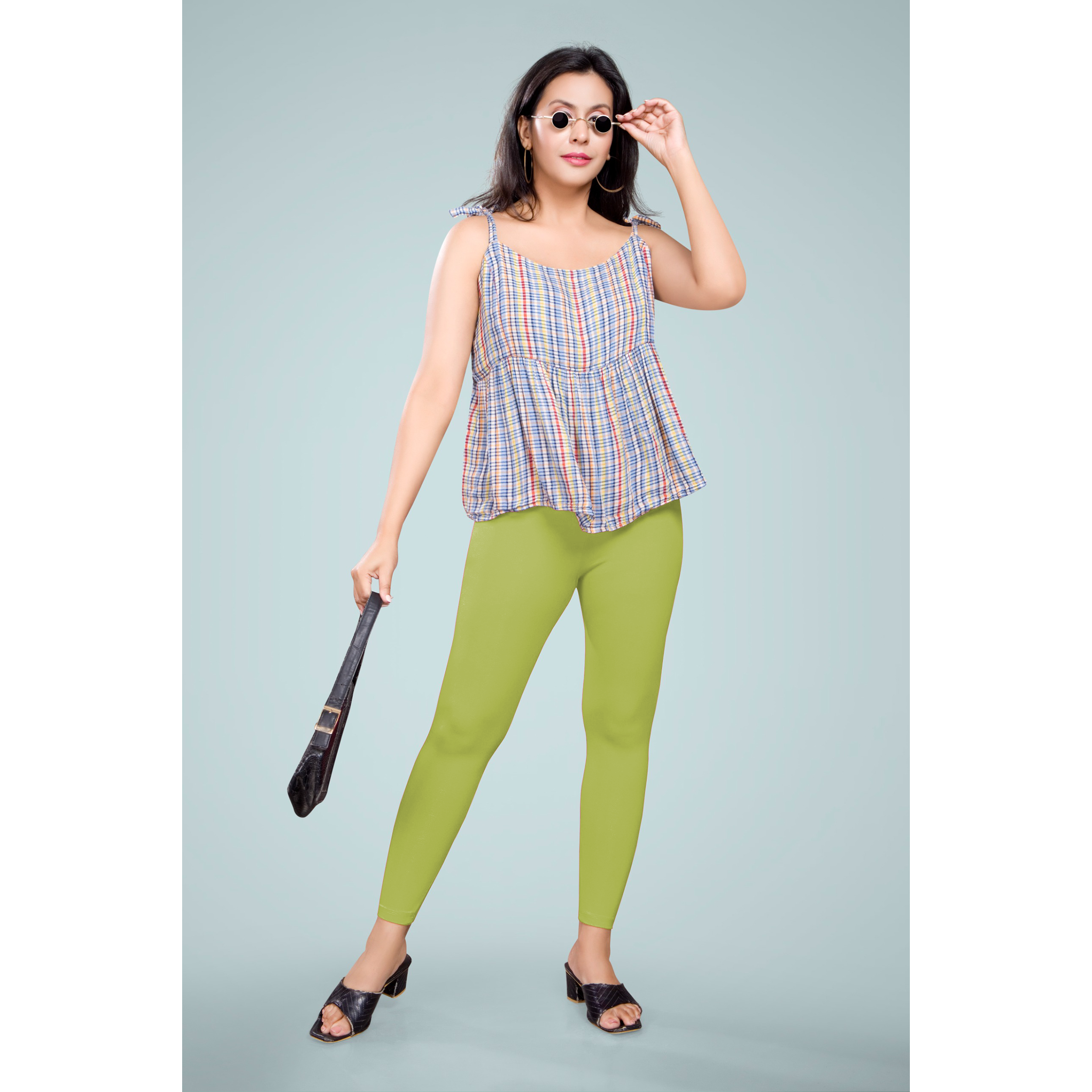 Miss Diya Ankle Length Western Wear Wonen's Legging, Pista Green, 043