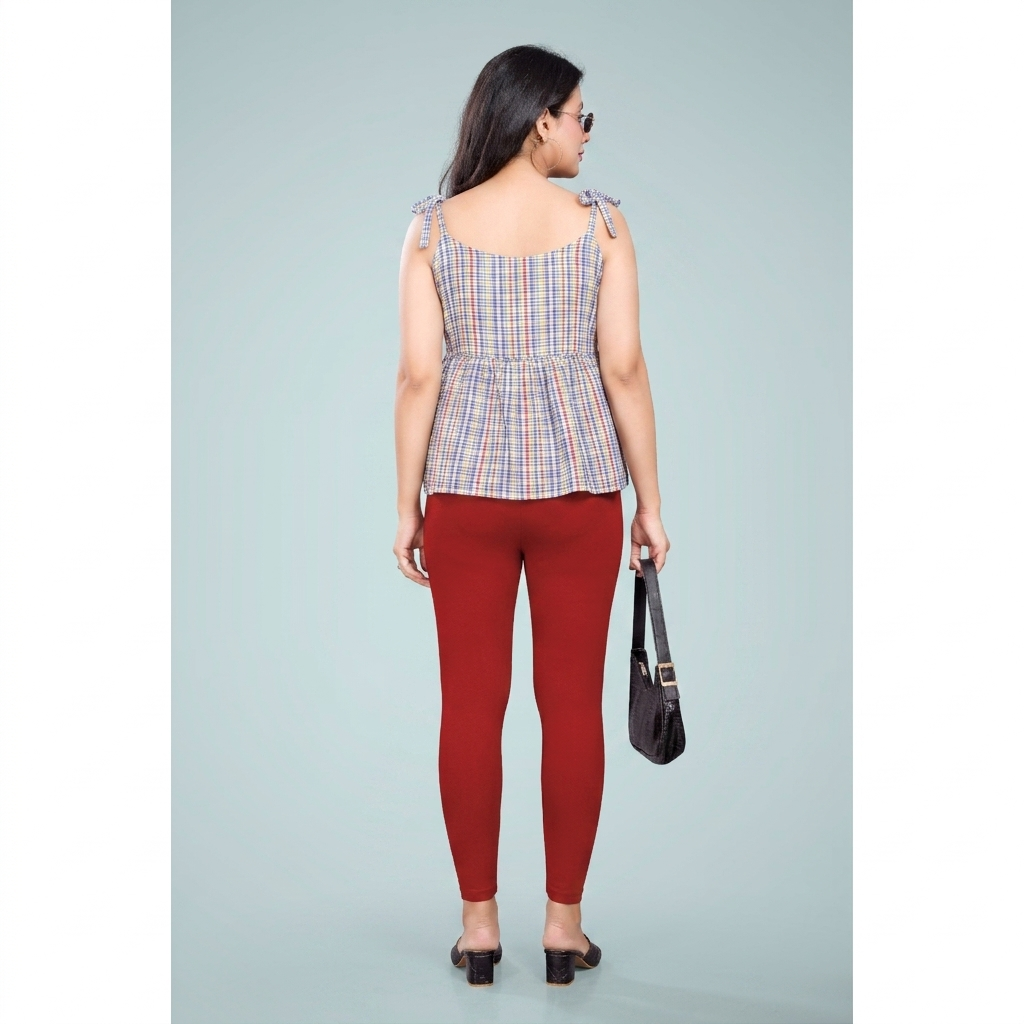 Miss Diya Ankle Length Western Wear Women's Legging, Cherry Red, 044