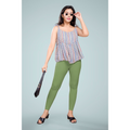 Miss Diya Ankle Length Western Wear Women's Legging, Sage Green, 045