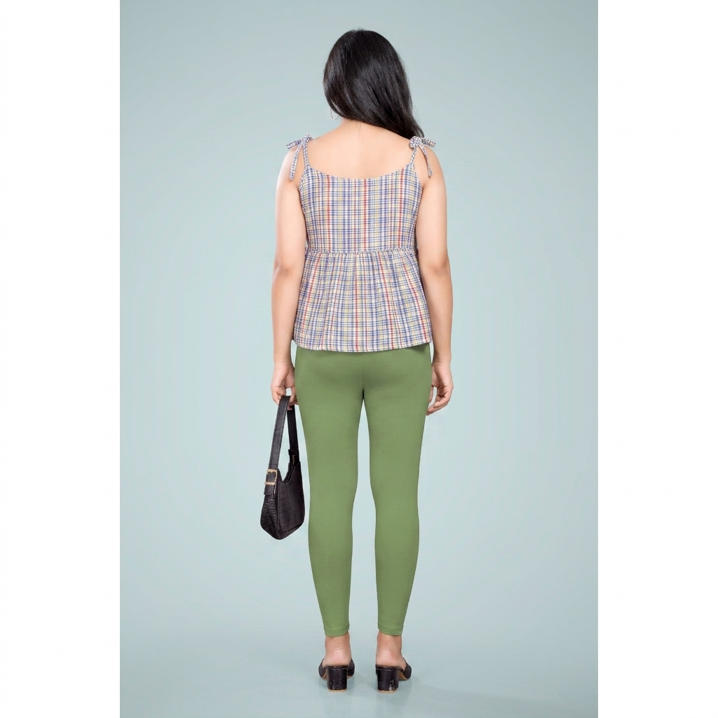 Miss Diya Ankle Length Western Wear Women's Legging, Sage Green, 045