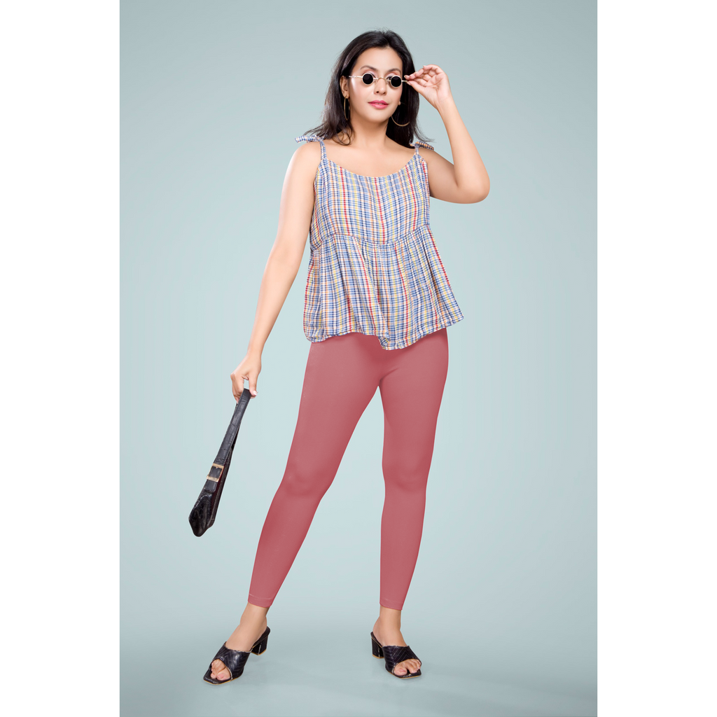 Miss Diya Ankle Length Western Wear Women's  Legging, Salmon Pink, 047