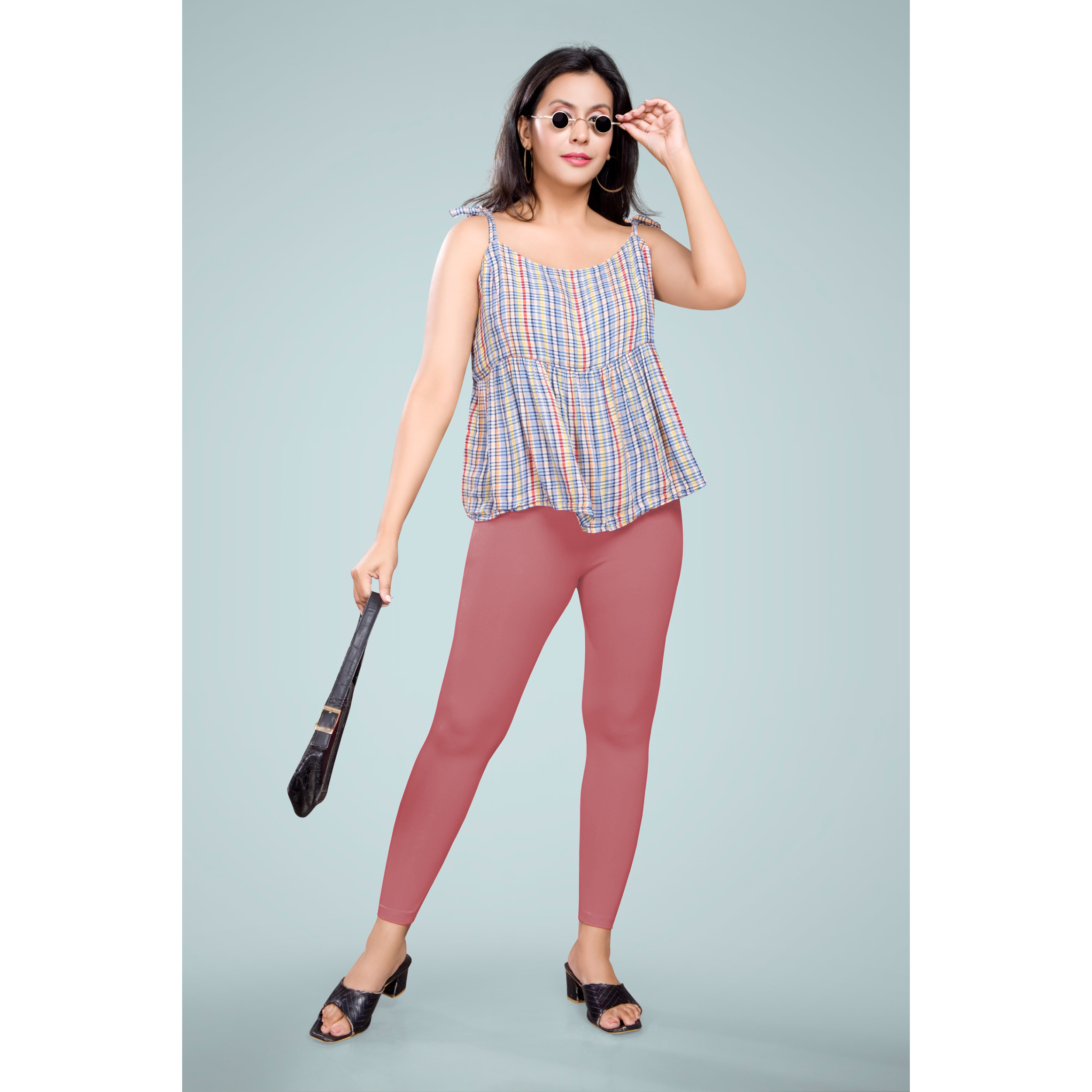 Miss Diya Ankle Length Western Wear Women's  Legging, Salmon Pink, 047