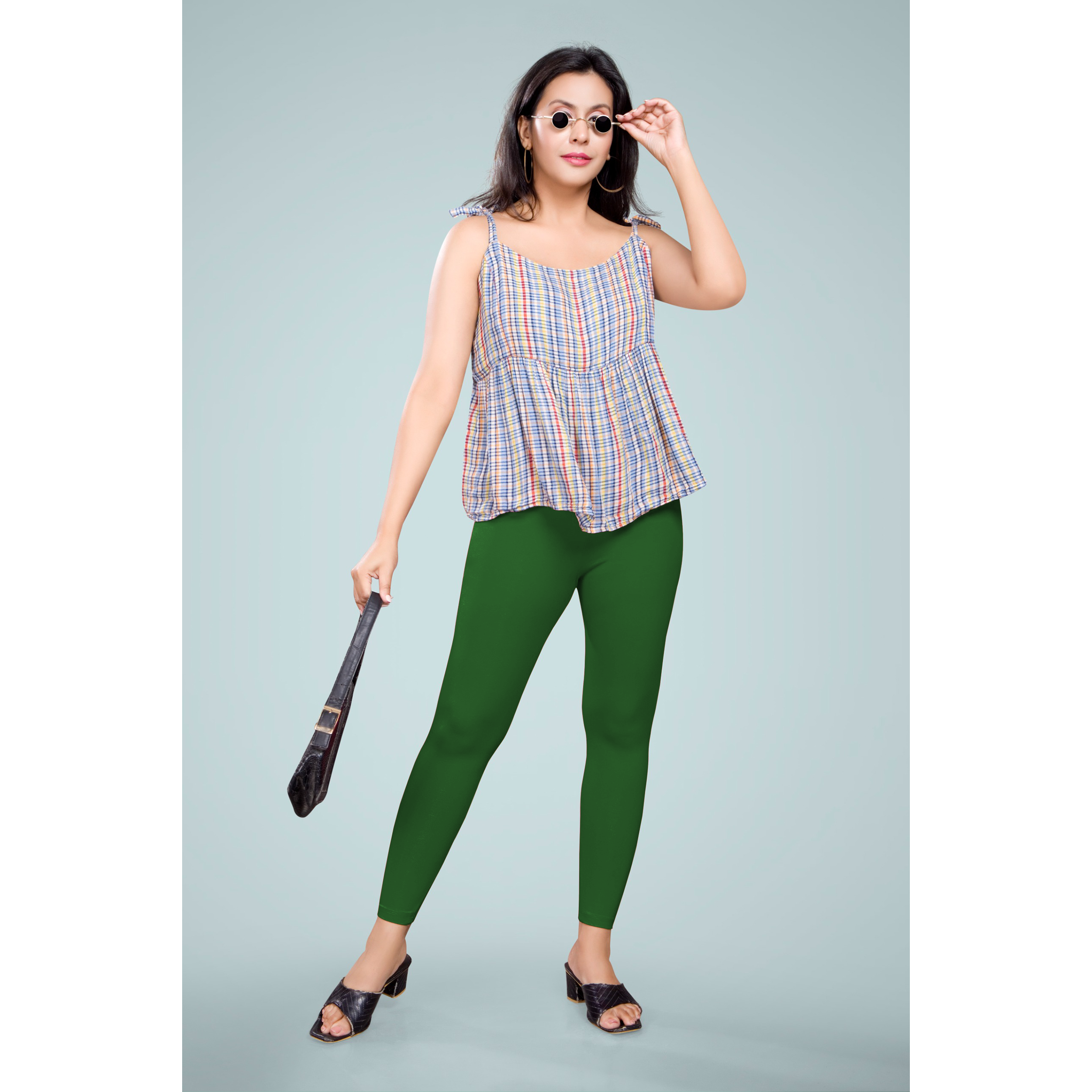 Miss Diya Ankle Length Western Wear Women's Legging, Forest Green, 051
